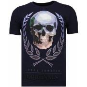 T-shirt Korte Mouw Local Fanatic Skull Originals Rhinestone