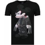 T-shirt Korte Mouw Local Fanatic Bad Mouse Rhinestone