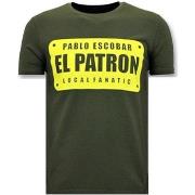 T-shirt Korte Mouw Local Fanatic Print Pablo Escobar El Patron