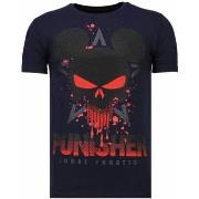 T-shirt Korte Mouw Local Fanatic Punisher Mickey Rhinestone
