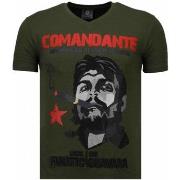 T-shirt Korte Mouw Local Fanatic Che Guevara Comandante Rhinestone