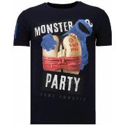 T-shirt Korte Mouw Local Fanatic Monster Party Rhinestone