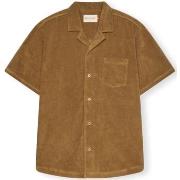 Overhemd Lange Mouw Revolution Terry Cuban shirt S/S - Dark Khaki