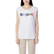 T-shirt Korte Mouw Blauer LOGO FRAMMENTATO 23SBLDH03283