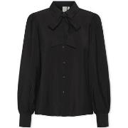 Blouse Y.a.s YAS Noos Pil LS Bow Shirt - Black