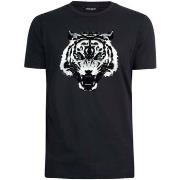 T-shirt Korte Mouw Antony Morato T-shirt met tijgerprint en grafische ...