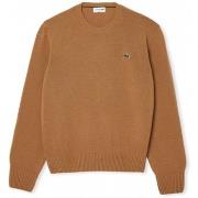 Trui Lacoste Carded Wool Crew Neck Sweater - Marron