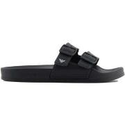 Teenslippers Emporio Armani Beach Double Strap Slides Black/White