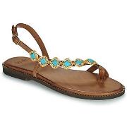Sandalen Exé Shoes 530-MILOS-LEATHER-BROWN-TURQUOISE