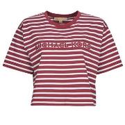 T-shirt Korte Mouw MICHAEL Michael Kors YD STRIPED CROP LOGO TEE
