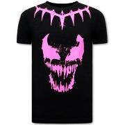 T-shirt Korte Mouw Local Fanatic Venom Face Neon