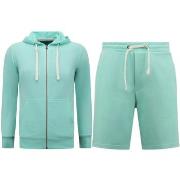 Trainingspak Enos Hoodie Rits Joggingshorts SET Mint