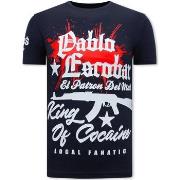 T-shirt Korte Mouw Local Fanatic Pablo Escobar Print