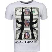 T-shirt Korte Mouw Local Fanatic AK Dollar Rhinestone