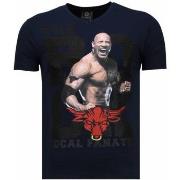 T-shirt Korte Mouw Local Fanatic The Rock Rhinestone