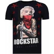 T-shirt Korte Mouw Local Fanatic Marilyn Rockstar Rhinestone