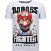 T-shirt Korte Mouw Local Fanatic Fight Club Mario Rhinestone