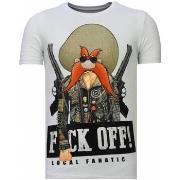 T-shirt Korte Mouw Local Fanatic Bandit Chief Rhinestone