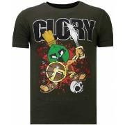 T-shirt Korte Mouw Local Fanatic Glory Martial Rhinestone