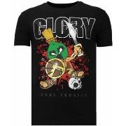 T-shirt Korte Mouw Local Fanatic Glory Martial Rhinestone
