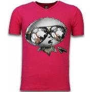 T-shirt Korte Mouw Local Fanatic Stewie Dog Fuschia