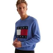 Sweater Tommy Jeans Knitted Flag Sweater Tempo Blue Melange