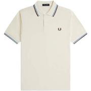 T-Shirt Lange Mouw Fred Perry Twin Tipped Polo Shirt Ecru/Court Blue/O...