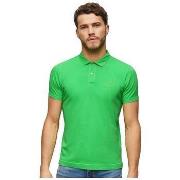 Polo Shirt Korte Mouw Superdry Polo Essential Logo Neon vert