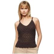 Blouse Superdry Débardeur en crochet sans manches marron