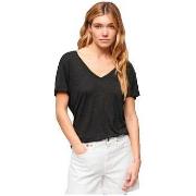 T-shirt Korte Mouw Superdry T-shirt Studios Slub brodé col V femme