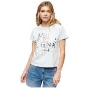 T-shirt Korte Mouw Superdry T-shirt Workwear ajusté bleu