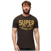 T-shirt Korte Mouw Superdry T-shirt Copper Label noir vintage flammé