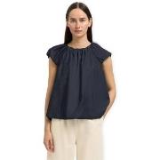 Blouse Selected W Frillo Top - Dark Blue Denim