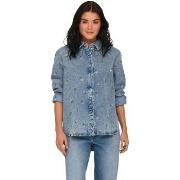 Spijkerjack Only Onlvera L/S Flower Emb Shirt Dnm Noos 15351977
