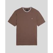 T-shirt Lyle &amp; Scott TS2227TON TIPPED SUPERFINE-X546 PLUM TRUFFLE