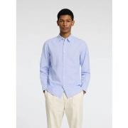 Overhemd Lange Mouw Selected 16078867 SLIM LINEN-CASHEMERE BLUE