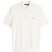 T-shirt Tommy Hilfiger MW0MW38465 INTERLOCK PLACKET-YBR WHITE