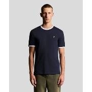 T-shirt Lyle &amp; Scott TS2201V RINGER T-SHIRT-W403 DARK NAVY/WHITE