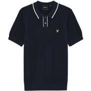 T-shirt Lyle &amp; Scott Pique Tipped Knitted Polo Shirt Dark Navy