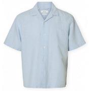 Overhemd Lange Mouw Selected Noos RlxClay Linen Shirt - Dusty Blue