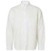 Overhemd Lange Mouw Selected Noos SlimClay Linen Shirt - Bright White