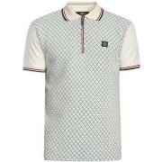 Polo Shirt Korte Mouw Trojan Poloshirt met Ottomaans jacquardpaneel