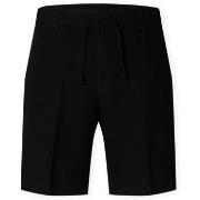 Korte Broek Selected Noos Regular-Leroy Linen Shorts - Black