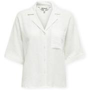Overhemd Only Noos Bruxelles Linen Shirt - Bright White