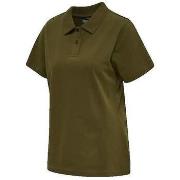 Polo Shirt Korte Mouw hummel Polo stretch vert olive femme