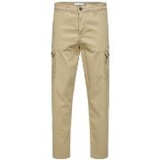 Cargobroek Selected Slim Tapered Wick 172 Cargo Pants - Chinchilla