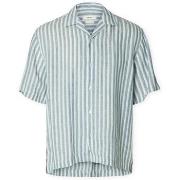 Overhemd Lange Mouw Selected RlxKylian Linen Shirt - Blue Mirage/Blue ...