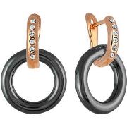 Boucles oreilles Mademoiselle Jolie Paris CERAMIQUE Dore Noir