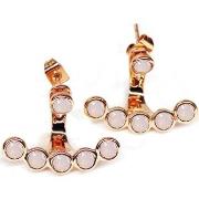 Boucles oreilles Mademoiselle Jolie Paris AVRIL en Plaque Or et Crista...