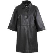Robe Oakwood Robe chemise en cuir Caracas Ref 54146 Noir